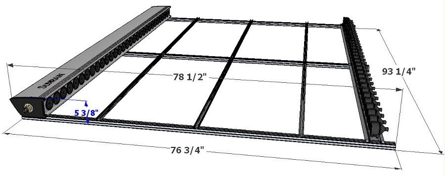 Roof Mount 30 Tubes Dimensions