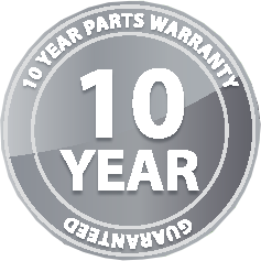 10 Year Parts Warranty