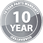 10 Year Parts Warranty