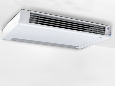 coil fan ultra ceiling thin mounted unit pump heat