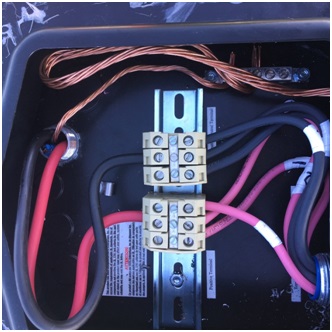 Solar deck with combiner terminal blocks combiner terminal blocks